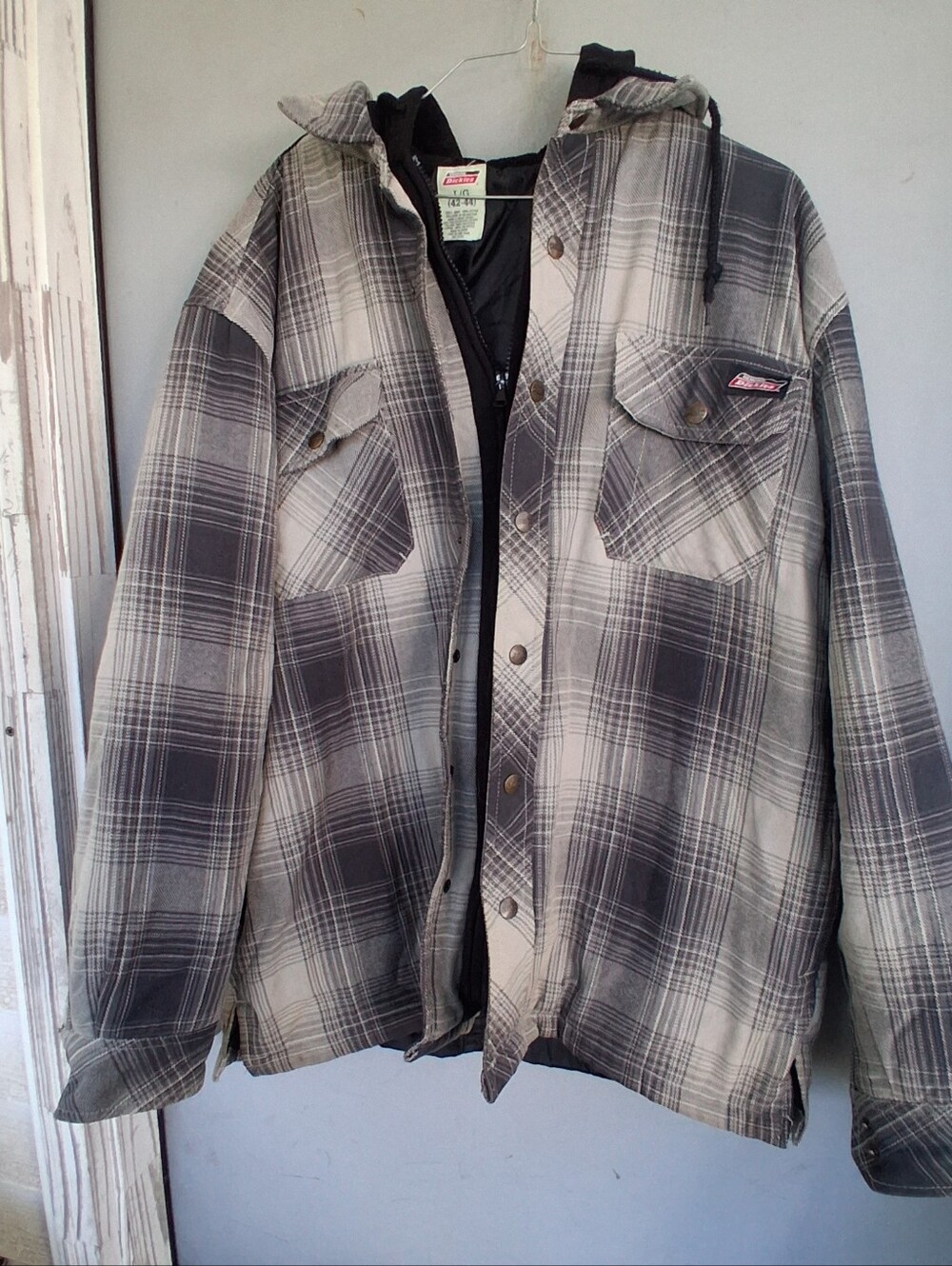 Dickies Chore Jacket Barn Coat Plaid Flannel Hooded 2x 2xl‎ EUC